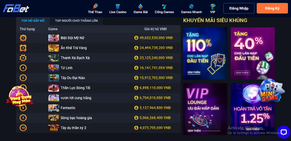 Khuyến mãi nạp lại hàng ngày fb68 bet